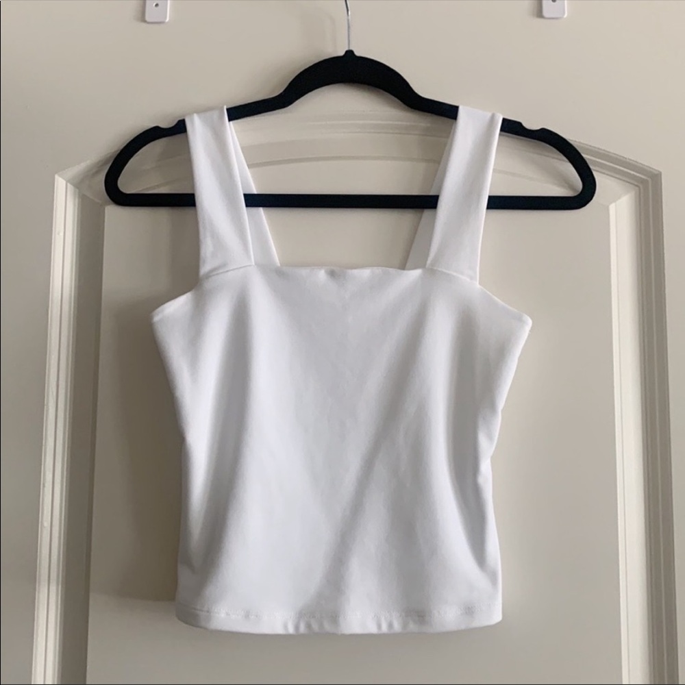 Abercrombie & Fitch Double Layer Squareneck Tank White